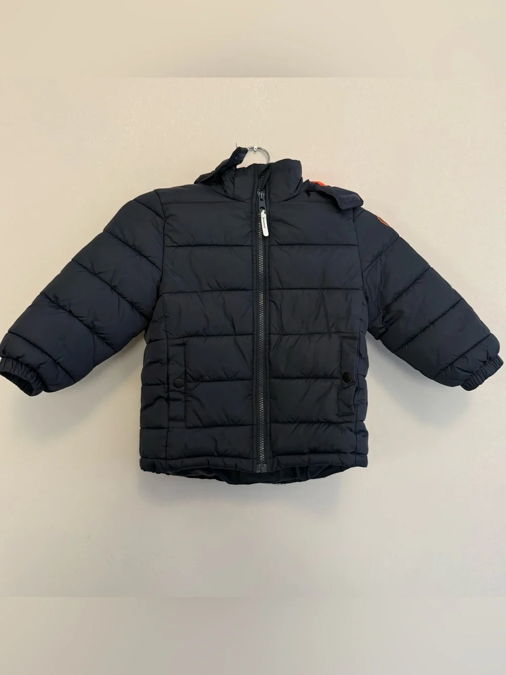 H&M Dark Navy Puffer Jacket with Hood Kids Boy Toddler 3-4
